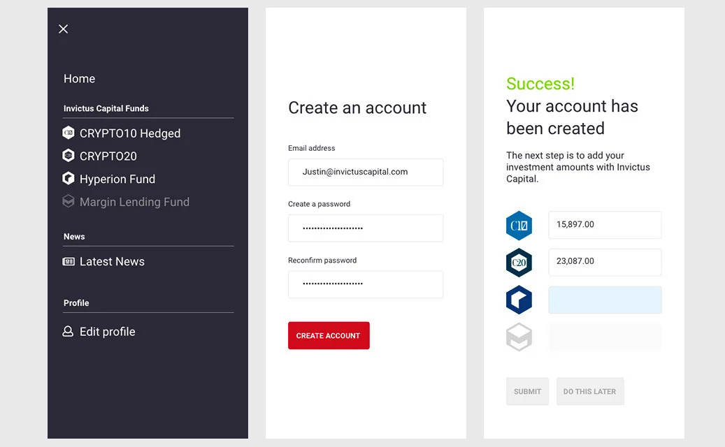 Invictus investment portfolio app, image 3 of 3