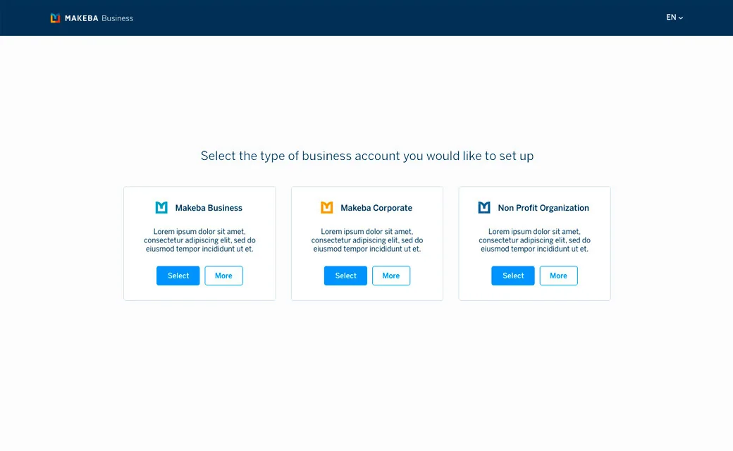 Makeba Business Portal sign-up, image 2 of 7