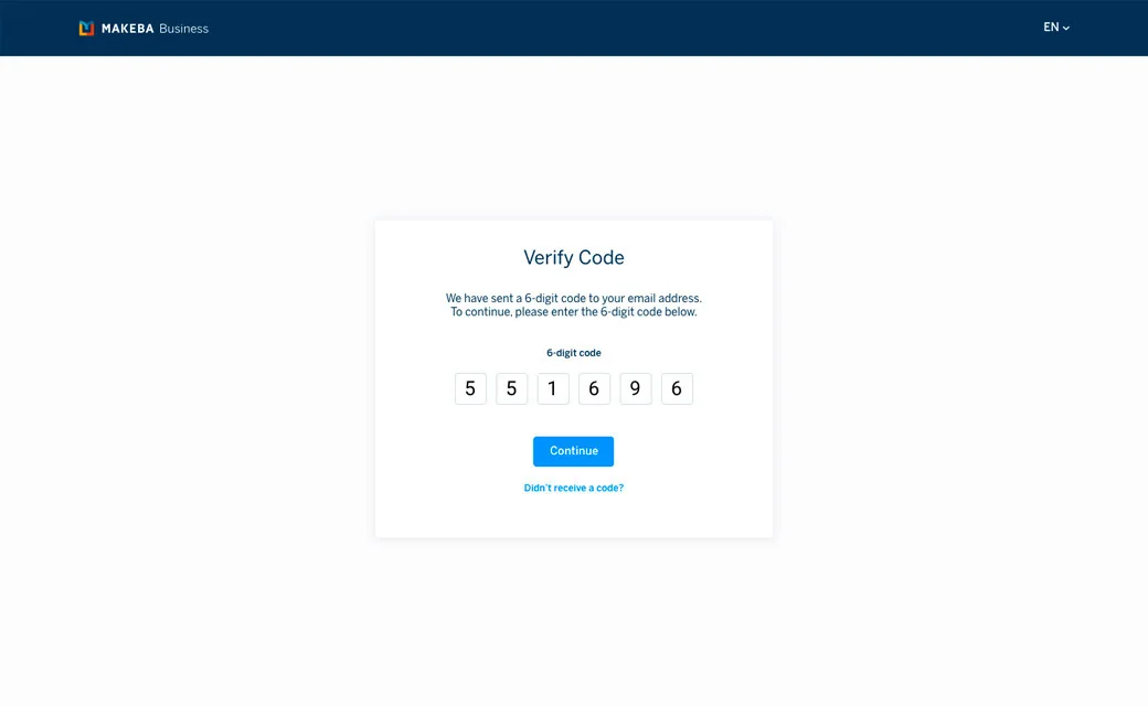 Makeba Business Portal sign-up, image 4 of 7