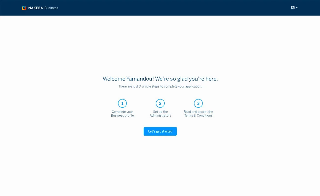 Makeba Business Portal sign-up, image 5 of 7