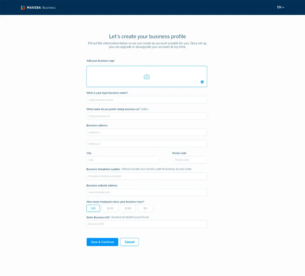 Makeba Business Portal sign-up, image 6 of 7